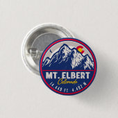 Mount Elbert Mount Elbert 14ers Retro Sunset Button (Vorne & Hinten)