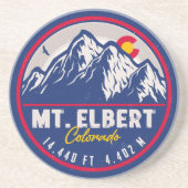 Mount Elbert Mount Elbert 14ers Retro Sunset Getränkeuntersetzer (Vorne)