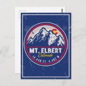 Mount Elbert Mount Elbert 14ers Retro Sunset Postkarte (Vorne/Hinten)
