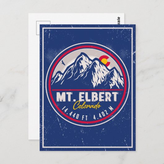 Mount Elbert Mount Elbert 14ers Retro Sunset Postkarte (Vorne/Hinten)
