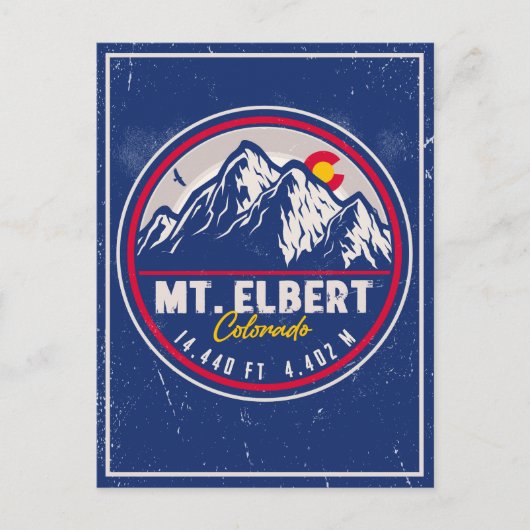 Mount Elbert Mount Elbert 14ers Retro Sunset Postkarte (Vorderseite)