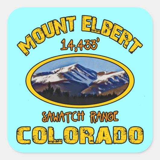 Mount Elbert Quadratischer Aufkleber (Vorderseite)