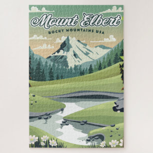 Mount Elbert Rocky Mountains Reiseplakat Puzzle