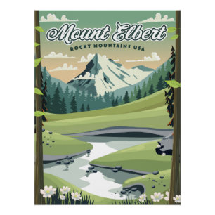 Mount Elbert Rocky Mountains Reiseposter Poster