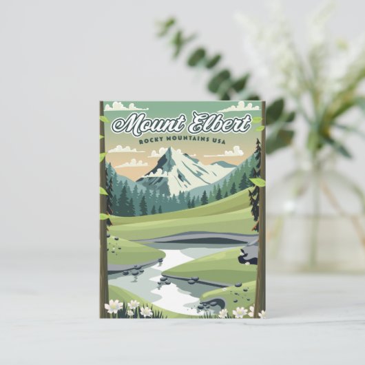 Mount Elbert Rocky Mountains Reiseposter Postkarte (Stehend Vorderseite)