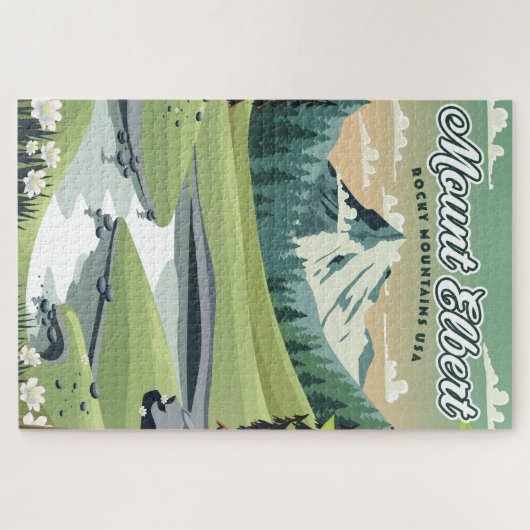 Mount Elbert Rocky Mountains Reiseposter Puzzle (Horizontal)