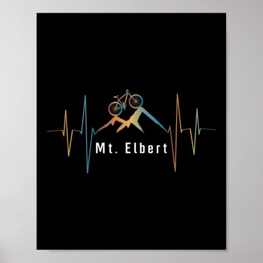 Mount Elbert Summit Mountainbiken Retro Herzschlag Poster (Vorne)