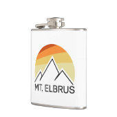 Mount Elbrus Russia Retro Flachmann (Links)