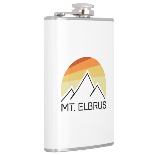 Mount Elbrus Russia Retro Flachmann (Rechts)