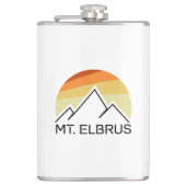 Mount Elbrus Russia Retro Flachmann (Vorderseite)