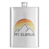 Mount Elbrus Russia Retro Flachmann (Vorderseite)