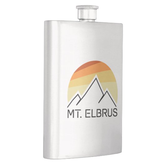 Mount Elbrus Russia Retro Flachmann (Rechts)