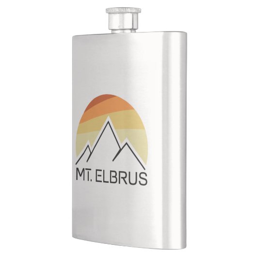 Mount Elbrus Russia Retro Flachmann (Links)