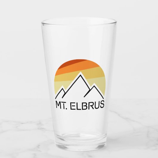 Mount Elbrus Russia Retro Glas (Vorderseite)