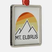 Mount Elbrus Russia Retro Ornament Aus Metall (Rechts)