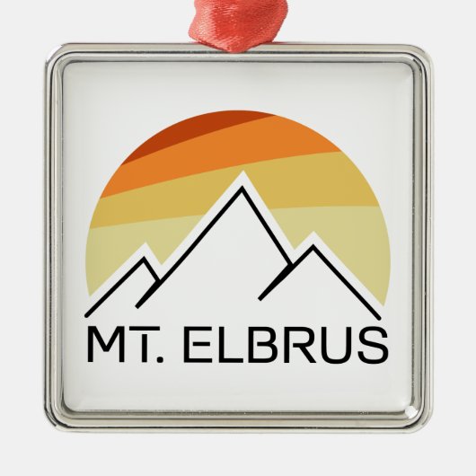 Mount Elbrus Russia Retro Ornament Aus Metall (Vorne)