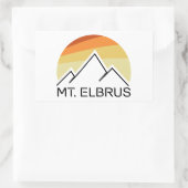 Mount Elbrus Russia Retro Rechteckiger Aufkleber (Tasche)