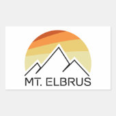 Mount Elbrus Russia Retro Rechteckiger Aufkleber (Vorderseite)