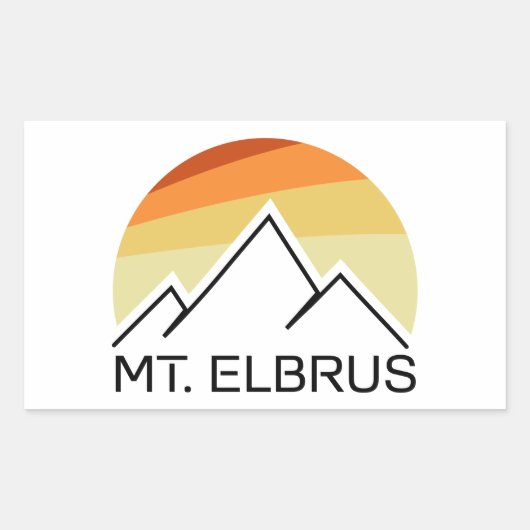 Mount Elbrus Russia Retro Rechteckiger Aufkleber (Vorderseite)