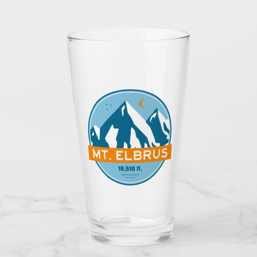 Mount Elbrus Russia Stars Moon Glas (Vorderseite)