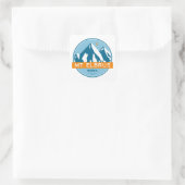 Mount Elbrus Russia Stars Moon Quadratischer Aufkleber (Tasche)