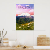 Mount Elbrus Russland Reiseplakat Poster (Küche)