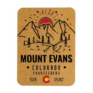Mount Evans Colorado 14ers Berg Minimalistisch Magnet