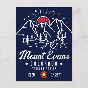 Mount Evans Colorado 14ers Berg Minimalistisch Postkarte