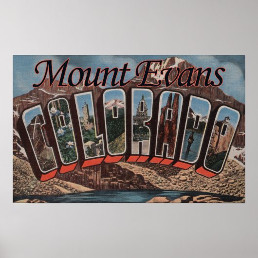 Mount Evans, Colorado - Große Buchstabenszenen Poster (Vorne)
