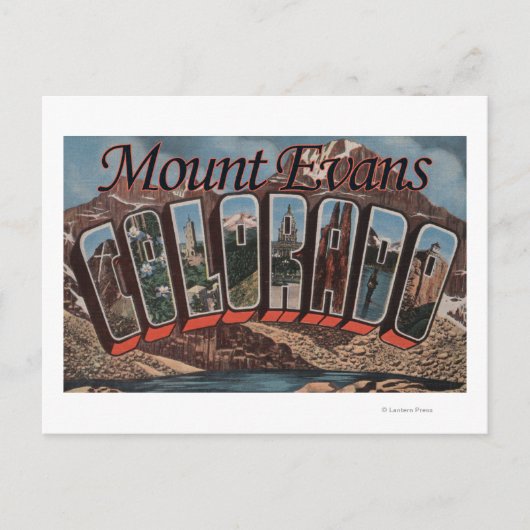 Mount Evans, Colorado - Große Buchstabenszenen Postkarte (Vorderseite)