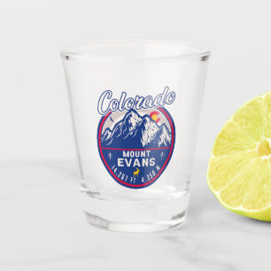 Mount Evans Colorado Retro Sunset Flag Souvenirs Schnapsglas