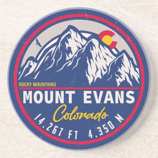 Mount Evans Colorado Retro Sunset Souvenirs Getränkeuntersetzer (Vorne)
