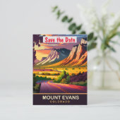 Mount Evans, Colorado, Travel Postcard, Save The Date (Stehend Vorderseite)