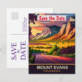 Mount Evans, Colorado, Travel Postcard, Save The Date (Vorne/Hinten)