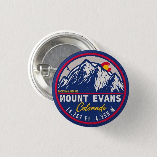 Mount Evans Wilderness 14er - Colorado Berge Button (Vorne & Hinten)