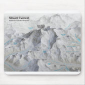 Mount Everest 3D Karte mit Labels Mousepad (Vorne)