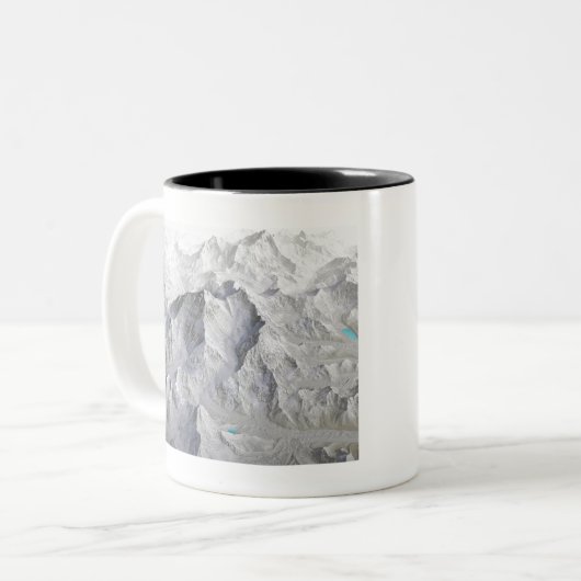 Mount Everest 3D Karte No Labels Zweifarbige Tasse (Vorderseite Links)