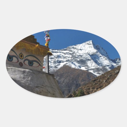 Mount Everest 8 Ovaler Aufkleber (Vorderseite)