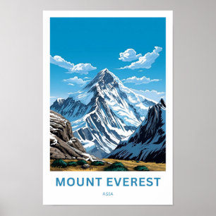 Mount Everest Asia Travel Print Poster