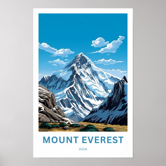 Mount Everest Asia Travel Print Poster (Vorne)