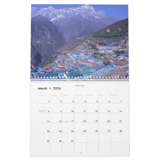 Mount Everest Base Camp 2 Kalender (Mär 2026)