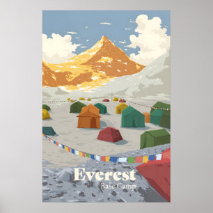 Mount Everest Basislager Reiseplakat Poster