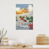 Mount Everest Basislager Reiseplakat Poster (Küche)