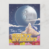 Mount Everest Cartoon Reiseplakat Postkarte (Vorderseite)