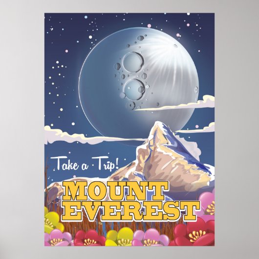 Mount Everest Cartoon travel poster (Vorne)