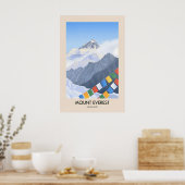 Mount Everest Himalaya Reiseplakat Poster (Küche)