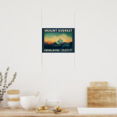 Mount Everest Himalayas Wasserfarbe Vintag Poster (Küche)