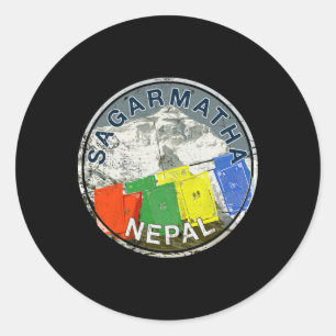 Mount Everest Nepal Sagarmatha Vintage Kletter T Runder Aufkleber