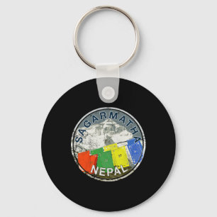 Mount Everest Nepal Sagarmatha Vintage Kletter-T Schlüsselanhänger