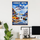 Mount Everest Nepal - Vintage Poster (Heimbüro)